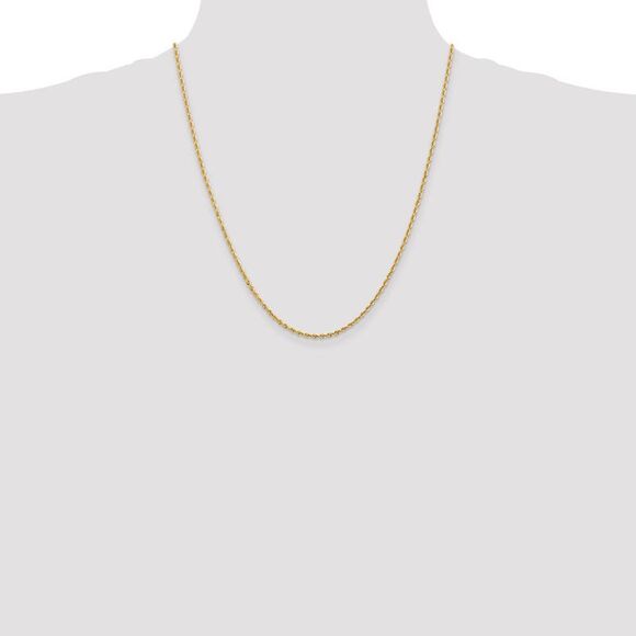 2mm, 14k Yellow Gold, D/C Quadruple Rope Chain Necklace, 22 Inch
